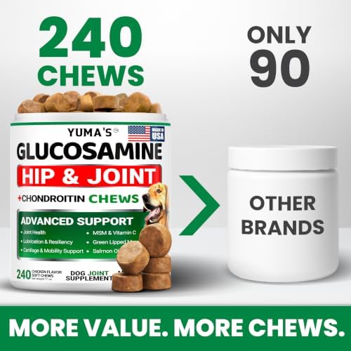 YUMA'S Glucosamine for Dogs - 240 Chews - Hip & Joint Supplement for Dogs - Image 2