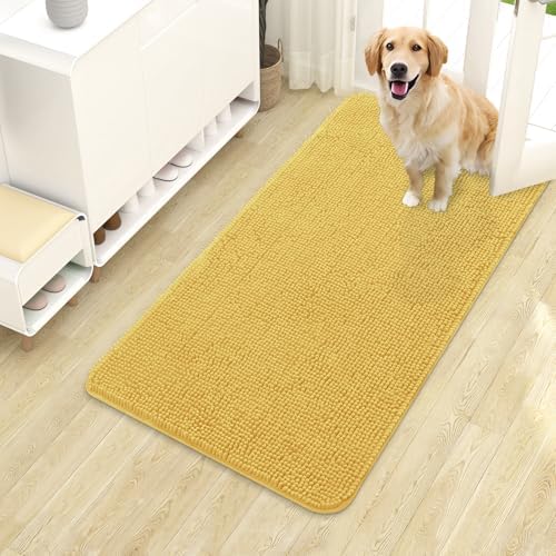 OLANLY Dog Door Mat for Muddy Paws 40x24, Super Absorbent Chenille Mud Mat by OLANLY