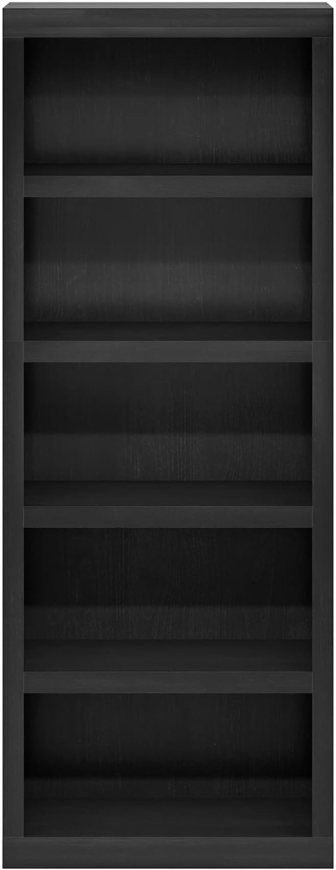 Furinno Rail Book Shelf, 5-Tier Bookshelf with Open Shelf, Bookcase with Classic Style Edges, 10 x 24.6 x 63.5, for Organization and Storage, for Living Room, Bedroom, Home Office, Blackwood - Image 7