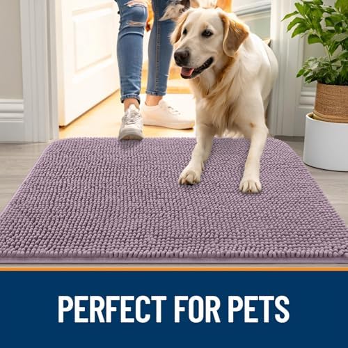 OLANLY Dog Door Mat for Muddy Paws 59x32, Super Absorbent Chenille Mud Mat - Image 6