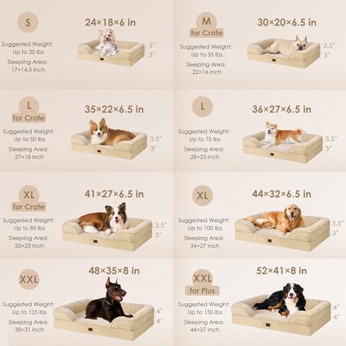 EHEYCIGA Orthopedic Dog Beds Large Sized Dog, Waterproof Washable Pet Bed - Image 2
