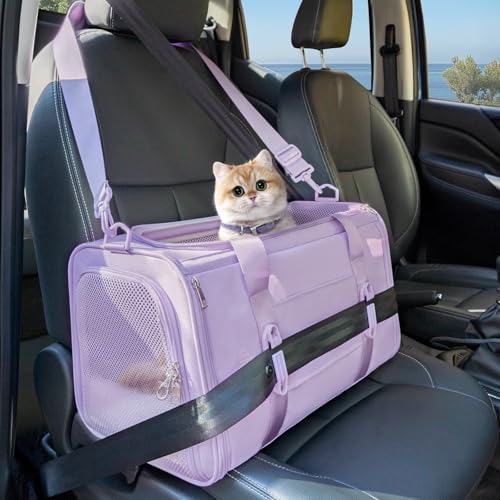 PETSFIT Cat Carrier Soft with Patented Safety Buckles, Safe for Car Travel by Petsfit
