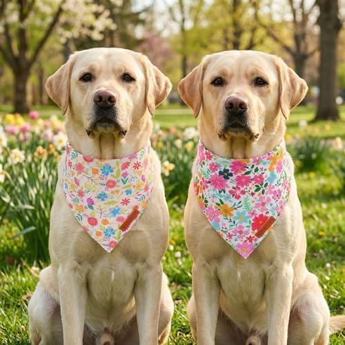 ADOGGYGO Floral Dog Bandanas Girl, Cute Spring Flower Bandana, X-Large - Image 3