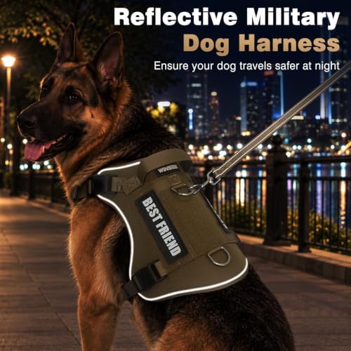 WINSEE No Pull Tactical Dog Harness with Leash Set with 2 Patches - Image 6