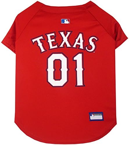 Official MLB Texas Rangers Pet Jersey for Dogs & Cats, Size Large - Stylish Baseball Jersey for Your Furry Fan- Show Off Team Spirit with The Perfect Fan Apparel Gear for Pet, Dog & Cat by PETSFIRST