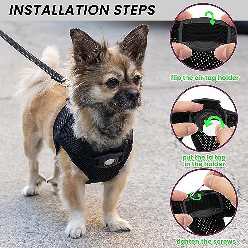 Dog Harness with AirTag Holder & 5 ft Leash Set for Small Dogs - Image 6
