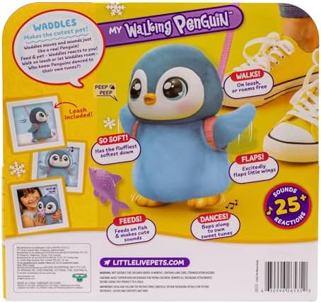 Little Live Pets Walking Penguin My Pet Waddles, Interactive Plush Penguin with 25+ Sounds and Detachable Leash, Toy Penguins for Kids of Ages 5+ - Image 5