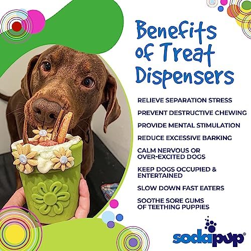 SodaPup Flower Pot – Durable Dog Treat Dispenser & Chew Toy Made in USA from Non-Toxic, Pet Safe, Food Safe Rubber Material for Mental Stimulation, Problem Chewing, Calming Nerves, & More - Image 4