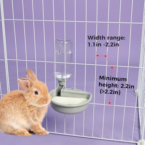 VANNON Gravity Pet Water Bowl, 16oz Anti-Splash Crate Dispenser, Grey - Image 3