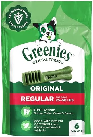 Greenies Regular Dental Dog Treats, Original Chicken Flavor, 6 Count by GREENIES