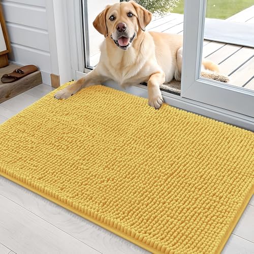 OLANLY Dog Door Mat for Muddy Paws 36x24, Super Absorbent Chenille Mud Mat by OLANLY