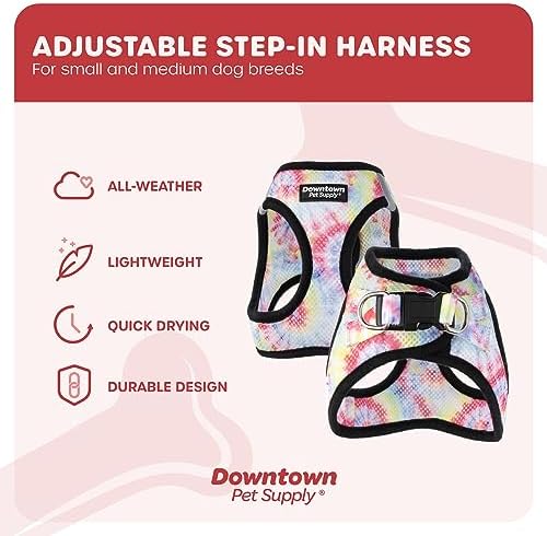 Downtown Pet Supply Step-in Dog Harness – No Pull, Adjustable Padded Mesh with Reflective Trim, Secure Buckle Strap – Comfortable & Breathable Small Dog Harness, X-Large, Tie Die - Image 3