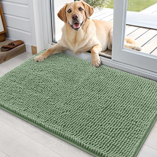 OLANLY Dog Door Mat for Muddy Paws 36x24, Super Absorbent Chenille Mud Mat by OLANLY