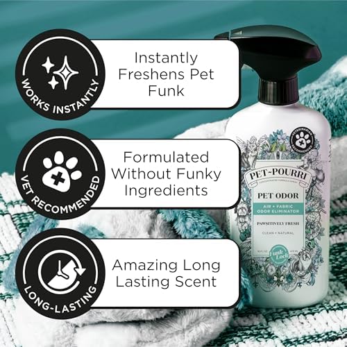 Pet-Pourri Air+Fabric Pet Odor Deodorizer Spray, Pawsitively Fresh 16 Fl Oz - Image 4