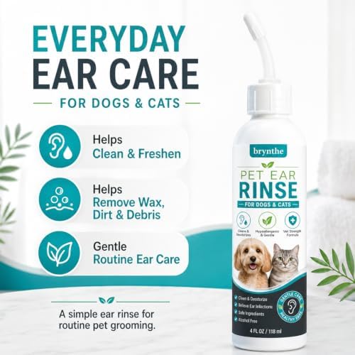 Brynthe Pet Ear Rinse, for Dogs and Cats, Gentle Cleaning Solution Washes Away Wax, Dirt & Debris, Easy-Apply Liquid Formula for Routine Ear Grooming，1pc - Image 5