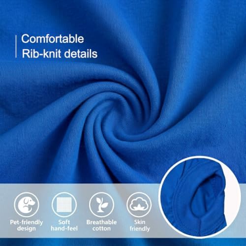Chol&Vivi Plain Dog Shirt, 4pcs Blank Cotton Shirts Fit for Extra Small to Extra Large Size Dogs, Sleeveless Apparel Soft and Lightweight, Tank Top for All Breeds, Blue/Purple/Pink/Rose Red, Large - Image 3