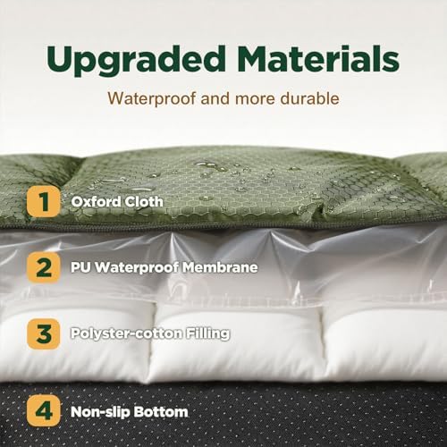 Gimars Upgraded Thickened XL Outdoor Dog Bed with Waterproof Film, Easy to Roll Up with Buckle, Large Travel Pet Bed for Large & Extra Large Dog, Portable, Foldable, Washable for Camping,Traveling - Image 4