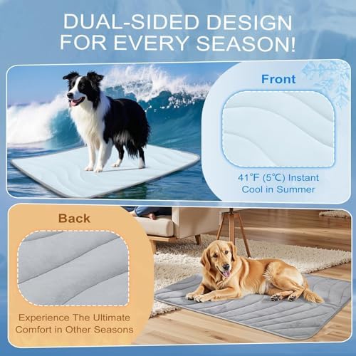 Cozyide Dog Cooling Mat, Q-Max>0.45, 28" L x 22" W, Blue - Image 3