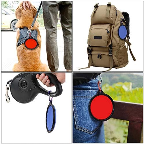 Dog Bowl Pet Collapsible Bowls, 2 Pack Collapsible Dog Water Bowls for Cats Dogs, Portable Pet Feeding Watering Dish for Walking Parking Traveling with 2 Carabiners (Small, Blue+Red) - Image 6
