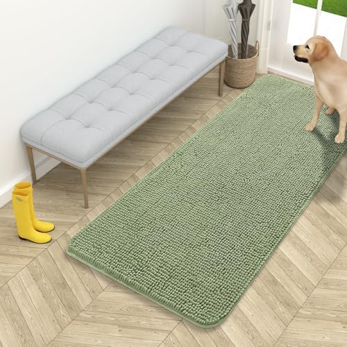 OLANLY Dog Door Mat for Muddy Paws 54x24, Super Absorbent Chenille Mud Mat by OLANLY