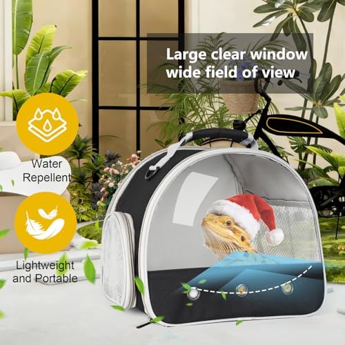 Bearded Dragon Travel Carrier,Lizards Carrier, Small Animal Travel Carrier for Sugar Glider Hedgehog Rat Parrot Bird Guinea Pig, Portable Guinea Pig Travel Bag for 2 - Image 6