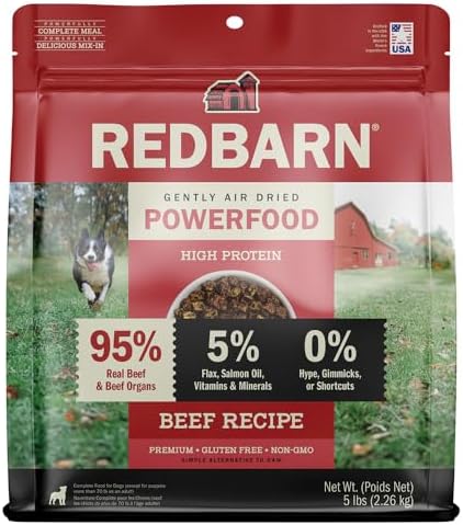 Redbarn Air Dried Powerfood High Protein Beef Recipe, Made in USA, 5 lb by Redbarn