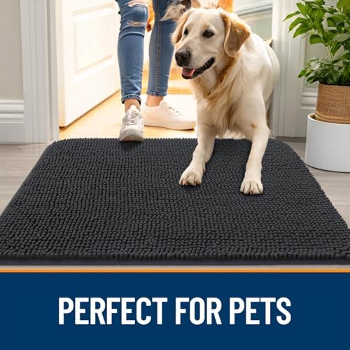 OLANLY Dog Door Mat for Muddy Paws 70x32, Super Absorbent Chenille Mud Mat - Image 6