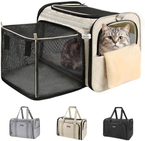 MIDOG Soft Cat Carrier Airline Approved, Expandable for Cats Up to 15lbs by MIDOG