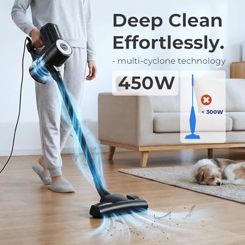 Roomie Tec Corded Stick Vacuum Cleaner for Home, 450W High Suction Power - Image 2