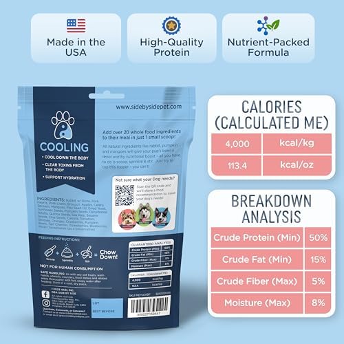 Side by Side Rabbit Bowl Booster - Cooling Freeze-Dried Dog Food Topper for All Breeds - Made with Nutrients & Whole Raw Foods Toppers for Dogs - No Artificial Additives or Fillers (4 oz, 2-Pack) - Image 4