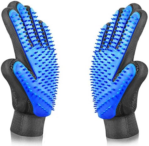 VeniCare Pet Grooming Glove - Gentle Deshedding Brush Glove - Efficient Pet Hair Remover Mitt - Massage Tool with Enhanced Five Finger Design - Perfect for Dogs & Cats with Long & Short Fur by VeniCare