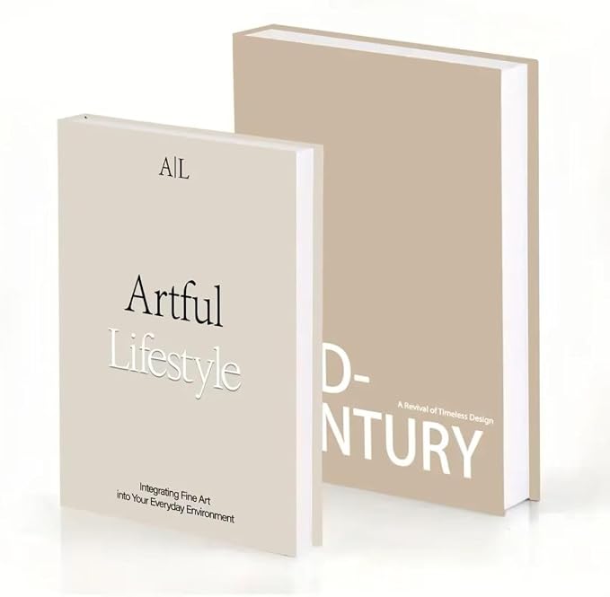 Decorative Books for Home Decor,2 Pcs Modern Minimalist Faux Book for Home Decoration,Coffee Table Decor,Living Room Aesthetic Accent (E4) - Image 6
