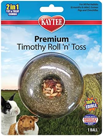 Kaytee Timothy Roll 'n' Toss Toy and Treat for Rabbits, Guinea Pigs by Kaytee