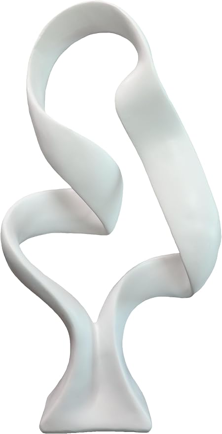 15" Modern Abstract Ribbon Decorative Sculpture, Knot Sculptures,Home Decor,Coffee Table Statues,Dining Living Room Desk Decor（White） by LAIKEARTS