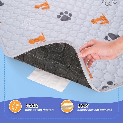 WanpeeGoo Washable Pee Pads for Dogs, Waterproof, 63 x 63 in, 1 Pack, Orng - Image 3