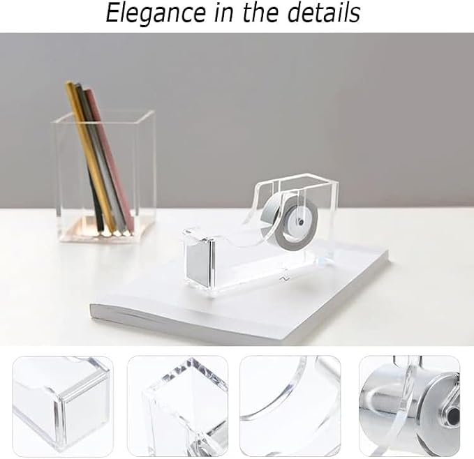 Gawsey Silver Desk Organizers and Accessories with Desk Organizer 360° Rotating Pen Holder and Office Supplies, Cute Stationery Supplies Set - Image 4