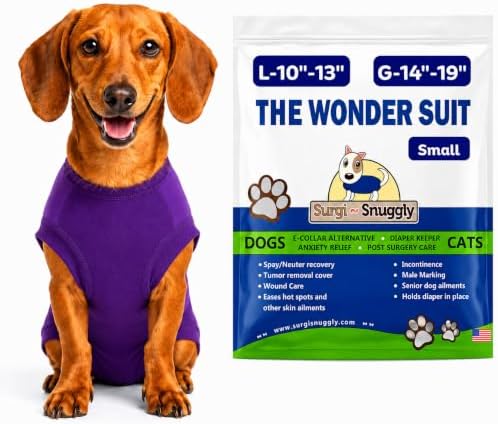 Surgi Snuggly Dog Surgery Recovery Suit, Cone Alternative, Spay/Neuter S by Surgi%7ESnuggly
