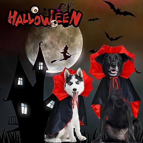 GOYOSWA Dog Halloween Costumes, Dog Vampire Devil Cloak Cape Costume Halloween Costumes for Small Medium Large Dogs Pets (Large) - Image 4