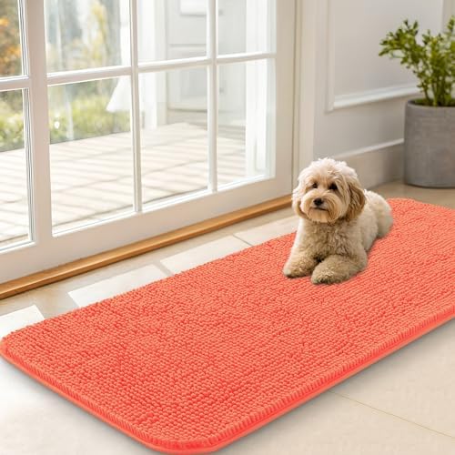 OLANLY Dog Door Mat for Muddy Paws 47x20, Super Absorbent Chenille Mud Mat by OLANLY