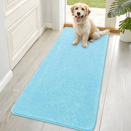 OLANLY Dog Door Mat for Muddy Paws 70x35, Super Absorbent Chenille Mud Mat by OLANLY