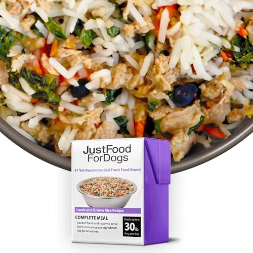 JustFoodForDogs Pantry Fresh Wet Dog Food, Complete Meal or Dog Food Topper, Lamb & Brown Rice Human Grade Dog Food Recipe - 12.5 oz (Pack of 6) by JustFoodForDogs