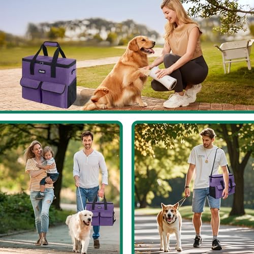 Dog Travel Bag - Dog Travel Kit for a Weekend Away Set Includes Pet Travel Bag Organizer for Accessories, 2 Collapsible Bowls, 2 Travel Food Container - Image 7