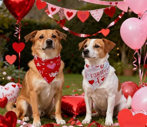 Valentine's & St. Patrick's Day Dog Bandana Set 2PCS-Large, Holiday Party Costumes, Pet Scarves for Boys and Girls, Dog Outfit Gifts for Medium to Large Dogs, Diverse Festive Styles - Image 6