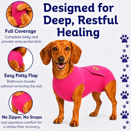 Surgi Snuggly Dog Surgery Recovery Suit, Cone Alternative, Spay/Neuter S - Image 4