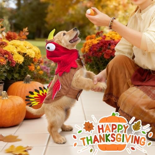 T2Y Dog Costumes Dog Turkey Costume, Thanksgiving Costume Pet Clothes Apparel for Thanksgiving Christmas Cosplay for Small Medium and Large Dogs [XL] - Image 4
