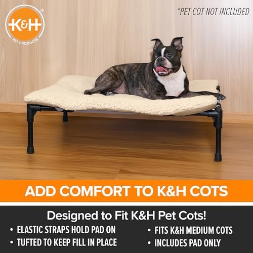 K&H PET PRODUCTS Original Pet Cot Microfleece Pad - Tan, Medium 25 X 32 Inches - Image 3