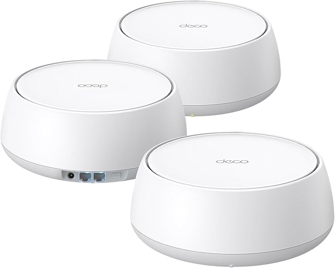 TP-Link Deco 7 BE25 Dual-Band BE5000 WiFi 7 Mesh Wi-Fi System | 4-Stream 5 Gbps, 240 Mhz | Covers up to 6,600 Sq.Ft | 2X 2.5G Ports Wired Backhaul | VPN,MLO, AI-Roaming, HomeShield, 3-Pack by TP-Link