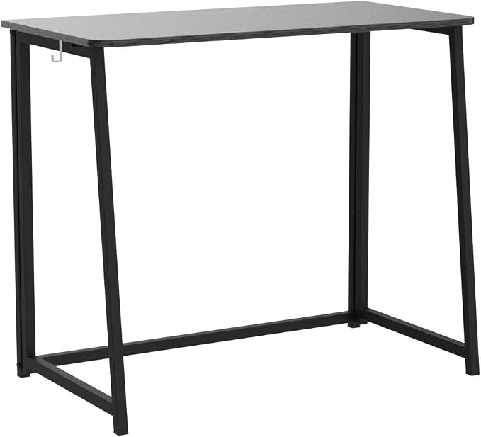 WOHOMO Folding Desk, 39.4" Foldable Computer Table for Small Spaces, Black | Easy Assembly and Fold, Sturdy Home office desks for Study Bedroom Dorm Space Saving Writing Work Apartment - Image 4