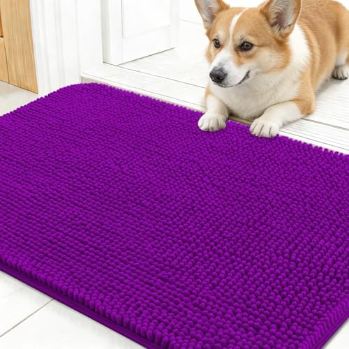 OLANLY Dog Door Mat for Muddy Paws 30x17, Super Absorbent Chenille Mud Mat by OLANLY