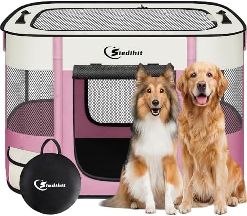 Siedihit 35" Dog Playpen,Cat Puppy Pen, Pet Portable Crate Indoor Outdoor by Siedihit